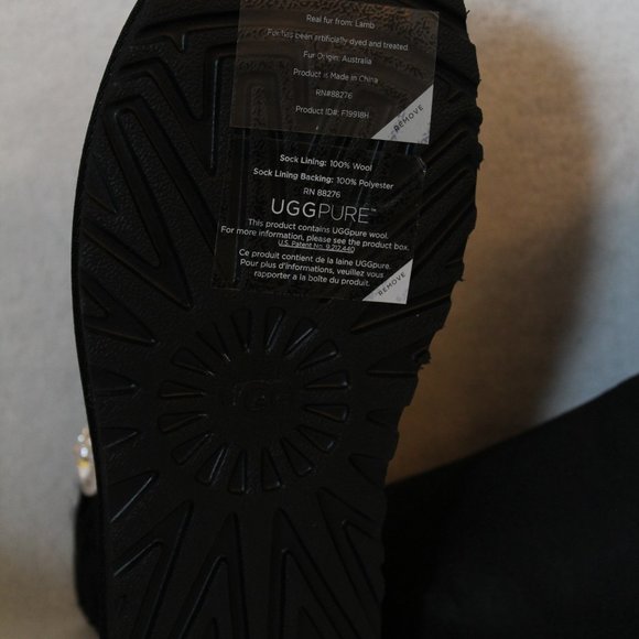 UGG BAILEY CRYSTAL MINI SUEDE SHEARLING BOOTS - Picture 5 of 8